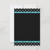 Black Polka Dot Aquamarin Blue UAWG Template RSVP Karte (Rückseite)