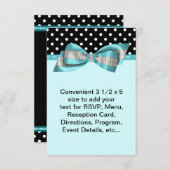 Black Polka Dot Aquamarin Blue UAWG Template RSVP Karte (Vorne/Hinten)