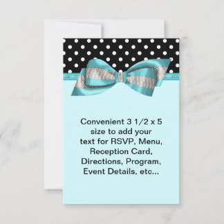 Black Polka Dot Aquamarin Blue UAWG Template RSVP Karte