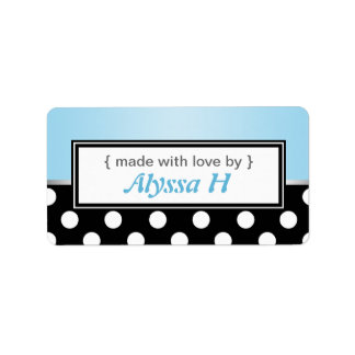 Black Polka Dot Blue Personalisiert Baking Labels Adressaufkleber