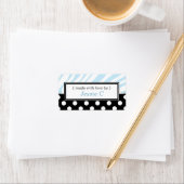 Black Polka Dot Blue Zebra Print Baking Labels Adressaufkleber (Insitu)