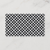 Black Polka Dot Business Card Visitenkarte (Rückseite)