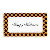 Black Polka Dot Custom Halloween Label (Vorne)