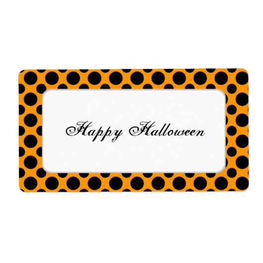 Black Polka Dot Custom Halloween Label (Vorne)