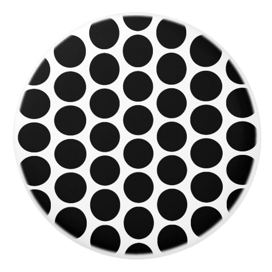Black Polka Dot Design Keramikknauf (Vorderseite)