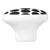 Black Polka Dot Design Keramikknauf (Seitenansicht)