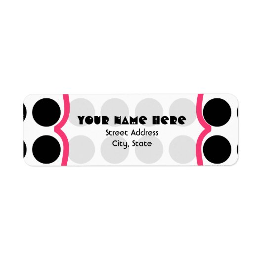 Black Polka Dot Extravagante Adressenkennzeichnung (Vorne)