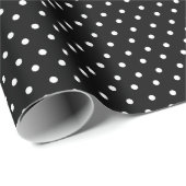 Black Polka Dot Geschenkpapier (Rolleneckpunkt)