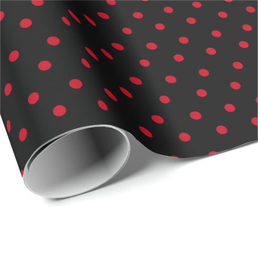 Black Polka Dot Geschenkpapier (Rolleneckpunkt)