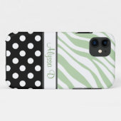 Black Polka Dot Green Zebra Print iPhone 5 Fall Case-Mate iPhone Hülle (Rückseite (Horizontal))