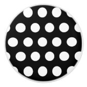 Black Polka Dot Keramik Knobs Keramikknauf (Vorderseite)