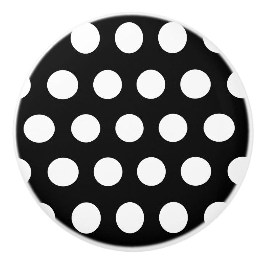 Black Polka Dot Keramik Knobs Keramikknauf (Vorderseite)