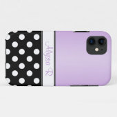 Black Polka Dot Lila iPhone 5 Fall Case-Mate iPhone Hülle (Rückseite (Horizontal))