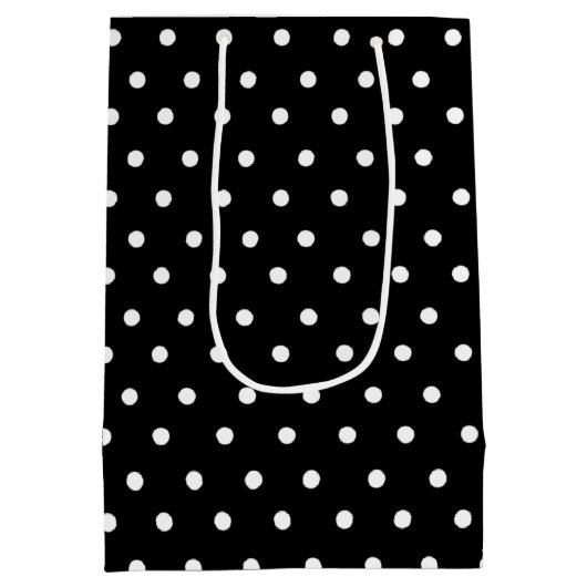 Black Polka Dot Mittlere Geschenktüte (Rückseite)