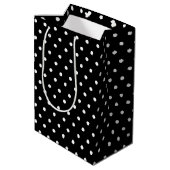 Black Polka Dot Mittlere Geschenktüte (Rückseite Schrägansicht)