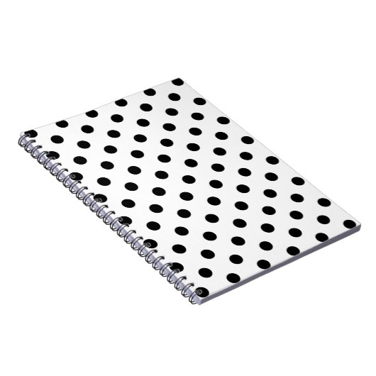 Black Polka Dot Pattern Notizblock (Rechte Seite)