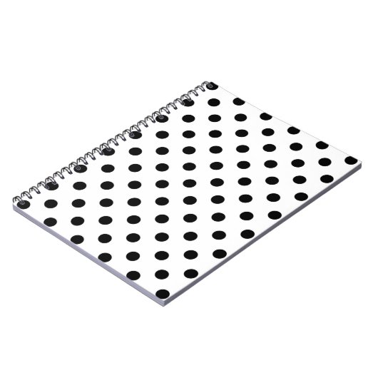 Black Polka Dot Pattern Notizblock (Linke Seite)