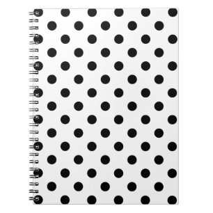 Black Polka Dot Pattern Notizblock