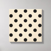 Black Polka Dot Pattern - Tan Leinwanddruck (Vorderseite)