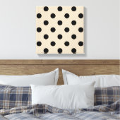 Black Polka Dot Pattern - Tan Leinwanddruck (Insitu (Schlafzimmer))