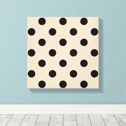 Black Polka Dot Pattern - Tan Leinwanddruck (Insitu (Holzboden))