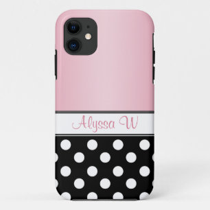 Black Polka Dot Pink iPhone 5 Fall iPhone 11 Hülle