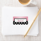 Black Polka Dot Pink Personalisiert Baking Labels Adressaufkleber (Insitu)