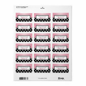 Black Polka Dot Pink Personalisiert Baking Labels Adressaufkleber (Vorne)