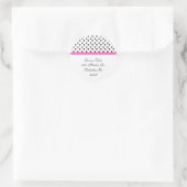 Black Polka Dot & Pink Trim Address Stickers (Tasche)