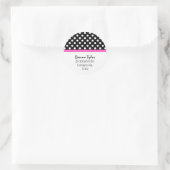 Black Polka Dot & Pink Trim Address Stickers (Tasche)