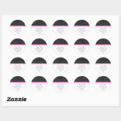 Black Polka Dot & Pink Trim Address Stickers (Blatt)