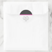 Black Polka Dot & Pink Trim Address Stickers (Tasche)