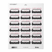 Black Polka Dot Pink Zebra Print Baking Labels Adressaufkleber (Vorne)