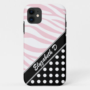 Black Polka Dot Pink Zebra Print iPhone 5 Fall Case-Mate iPhone Hülle