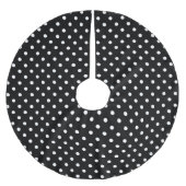 Black Polka Dot Polyester Weihnachtsbaumdecke (Vorderseite)