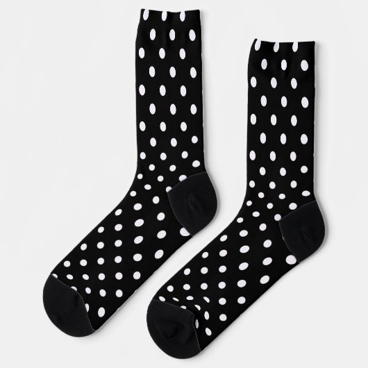 Black Polka Dot Socken (Linkes Detail)