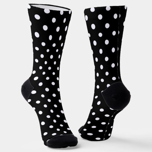 Black Polka Dot Socken (Gewinkelt)
