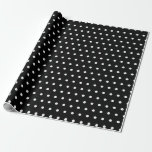 Black Polka Dot Wrapping Paper Geschenkpapier<br><div class="desc">Schwarze Retro-Polka-Punkte schmücken dieses Verpackungspapier. Das Design stammt aus der Originalkunst.</div>