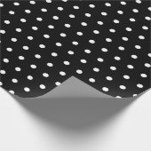 Black Polka Dot Wrapping Paper Geschenkpapier (Ecke)