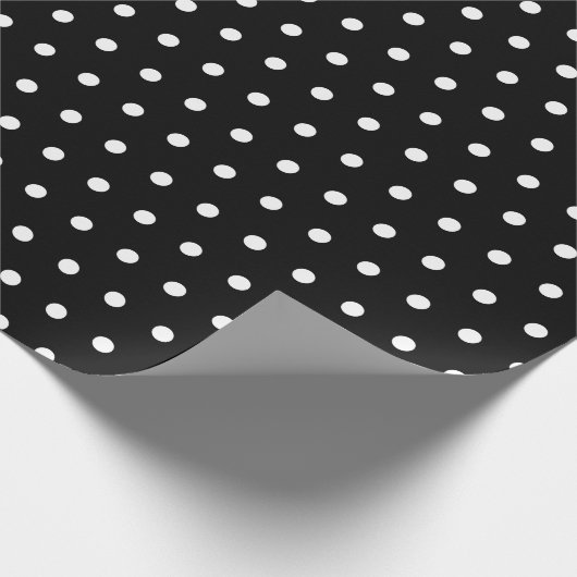 Black Polka Dot Wrapping Paper Geschenkpapier (Ecke)