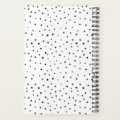 Black Polka Dots Aqua Blue Personalisiert Planner Planer (Rückseite)