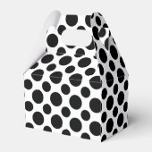 Black Polka Dots auf weißer Geschenkboxen Geschenkschachtel (Rückseite)