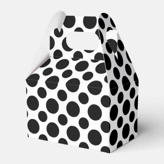 Black Polka Dots auf weißer Geschenkboxen Geschenkschachtel (Vorderseite)