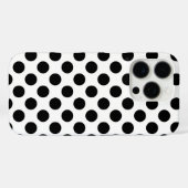 Black Polka Dots Case-Mate iPhone Hülle (Rückseite (Horizontal))