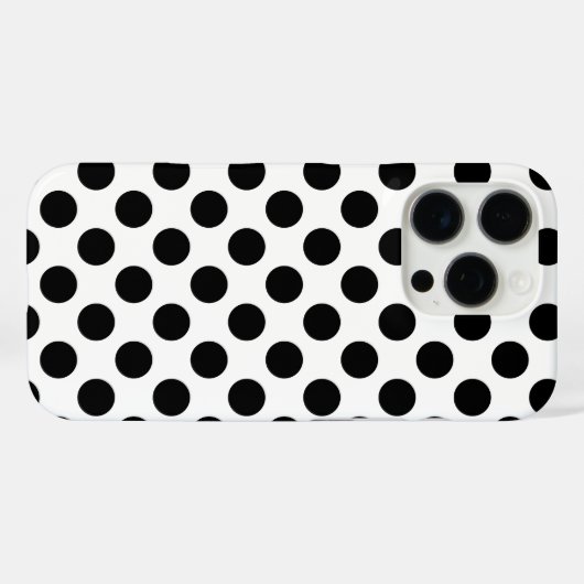 Black Polka Dots Case-Mate iPhone Hülle (Rückseite (Horizontal))