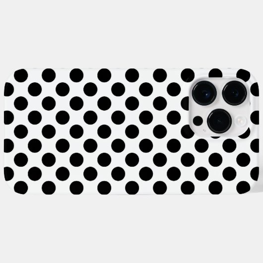 Black Polka Dots Case-Mate iPhone Hülle (Rückseite (Horizontal))