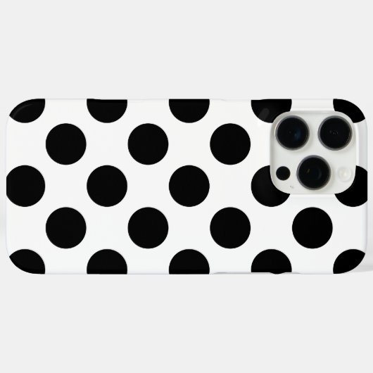 Black Polka Dots Case-Mate iPhone Hülle (Rückseite (Horizontal))