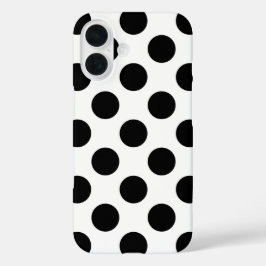 Black Polka Dots iPhone 16 Hülle