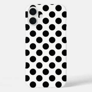 Black Polka Dots iPhone 16 Plus Hülle