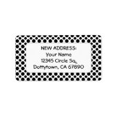 Black Polka Dots Custom New Return Address Label Adressaufkleber (Vorne)